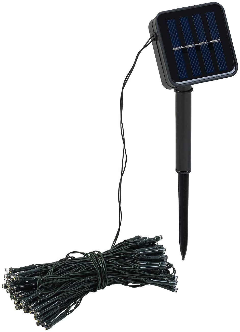Lunartec Licht-Dekoration Solar-Lichterkette 12m warmweiß 100 LED