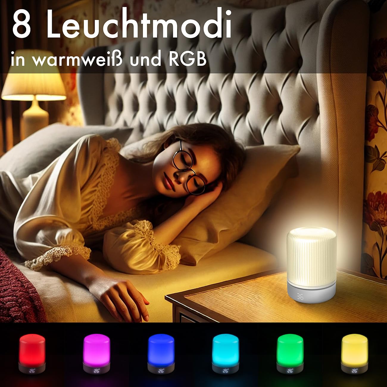 Lunartec Innenbeleuchtung Akku-Nachtlichter 2er-Set RGB