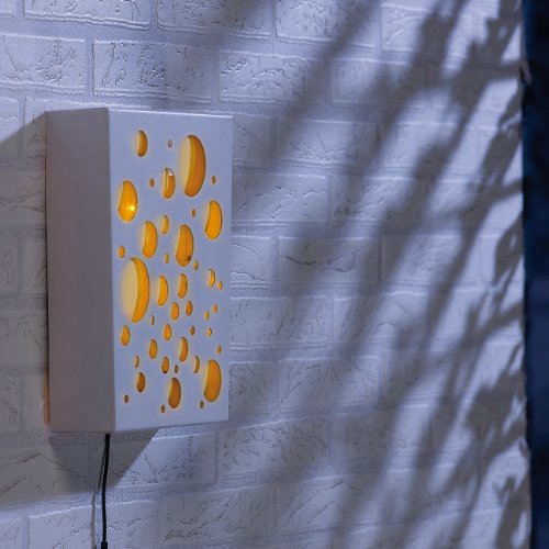 Lunartec Außenbeleuchtung Solar-Wandbild Kugeln orange