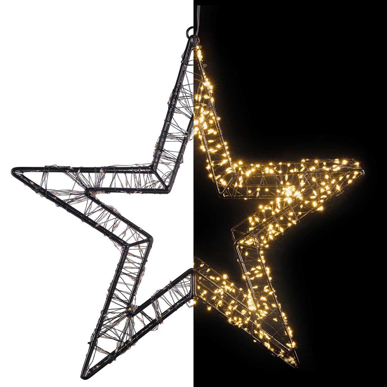 Lunartec Licht-Dekoration 3D-Lichterstern 38cm 960 LEDs warmweiß