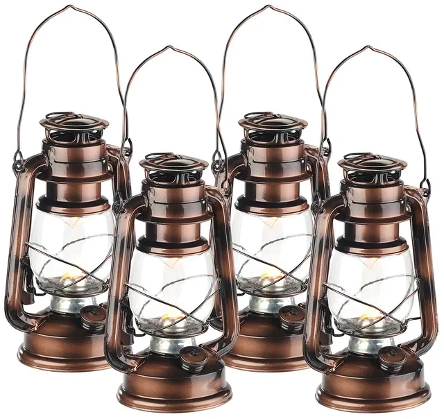 Lunartec Licht-Dekoration LED-Sturmleuchte 4er-Set Bronze