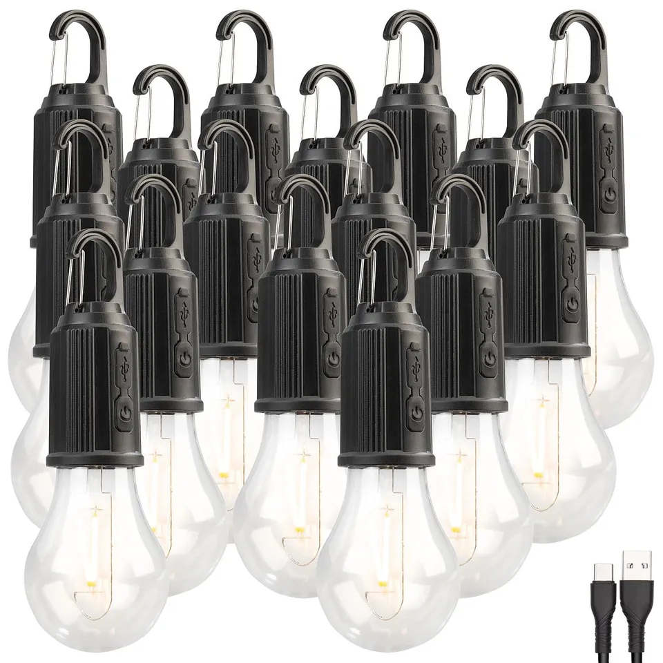 Lunartec Leuchtmittel LED-Akku-Glühbirne 16er-Set 120 Lumen USB
