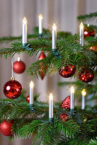 Bonetti Wireless Christmas Candles Baumkerzen warmweiß silber 12er-Set