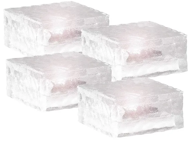 Lunartec Solar-Pflastersteine 4er-Set Glas 10x10 cm warmweiß