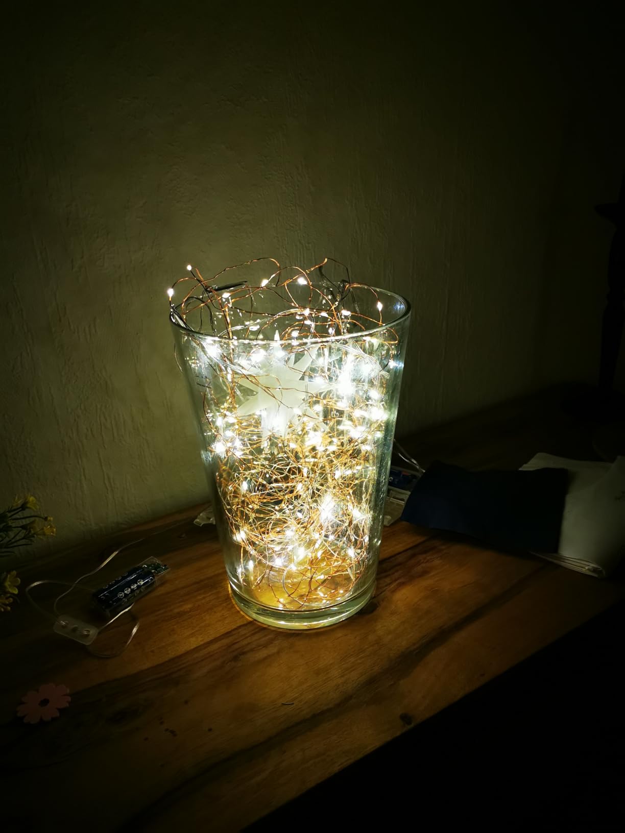 Bxroiu Lichterkette 20 LED warmweiß 2m 2er-Set Batterie