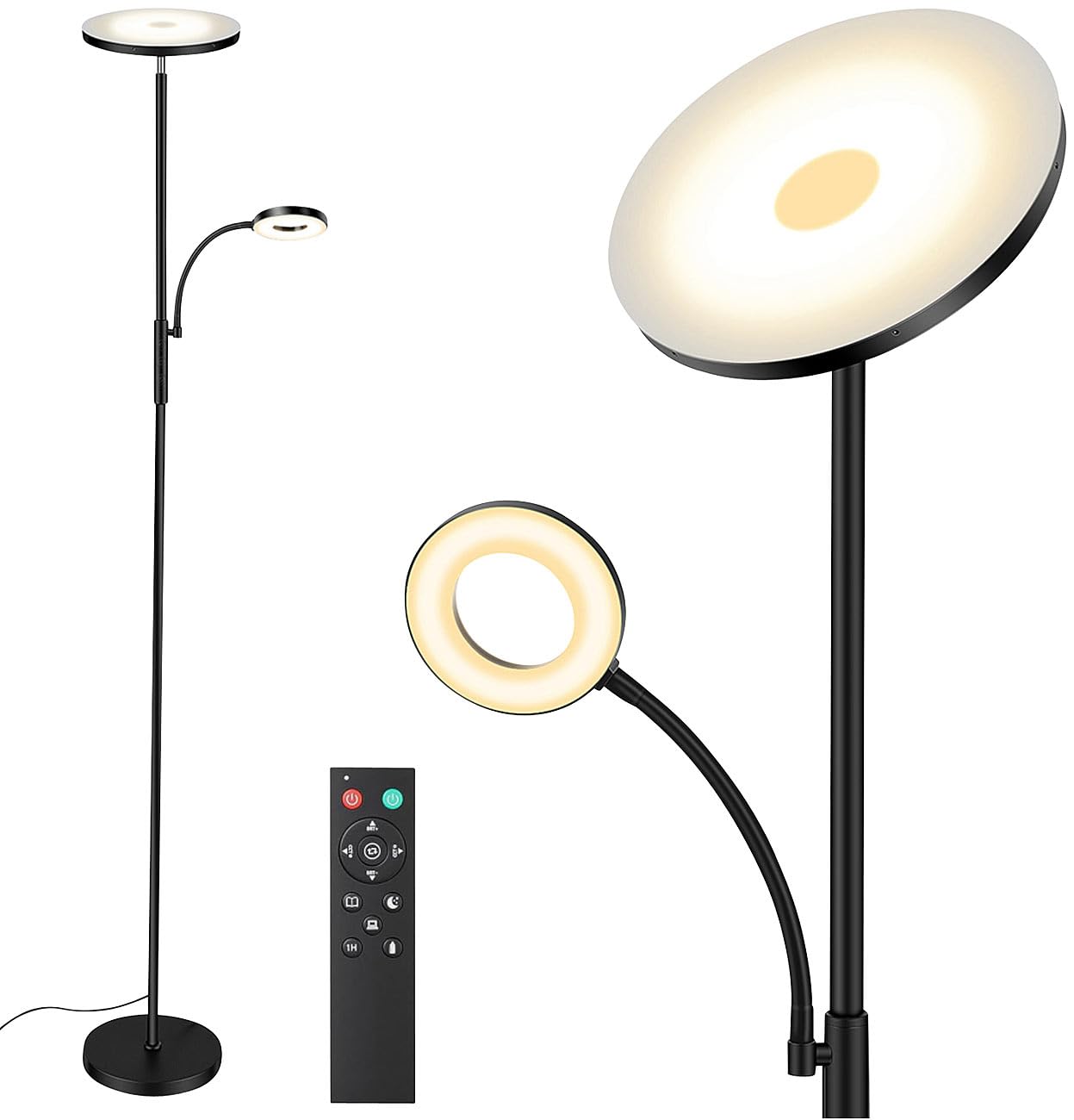 Lunartec Außenbeleuchtung LED-Deckenfluter 2800 lm schwarz dimmbar