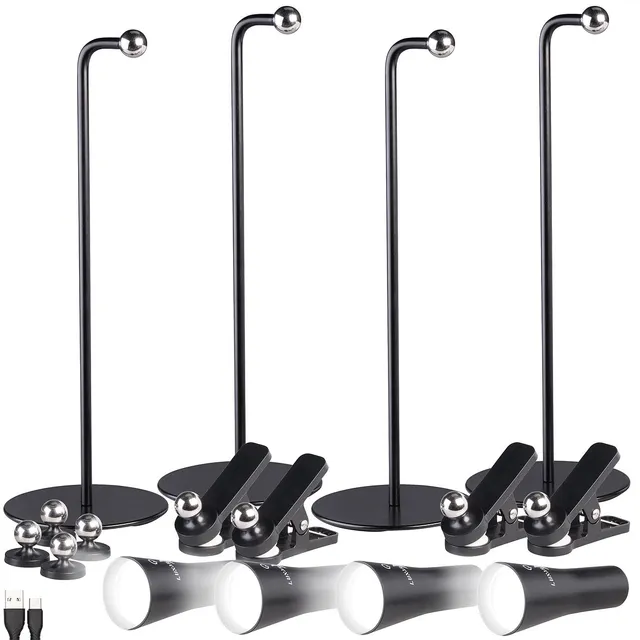 Lunartec Taschenlampen 4in1 Arbeitsleuchte schwarz 4er-Set 150lm