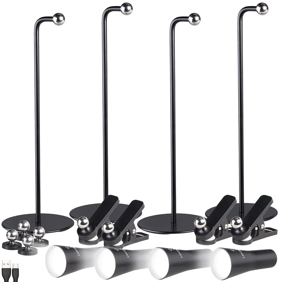 Lunartec Taschenlampen 4in1 Arbeitsleuchte schwarz 4er-Set 150lm