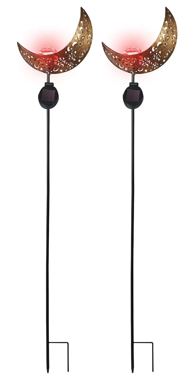 Lunartec Licht-Dekoration Solar-Mondleuchte 2er-Set RGB IP44
