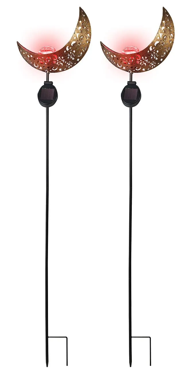 Lunartec Licht-Dekoration Solar-Mondleuchte 2er-Set RGB IP44