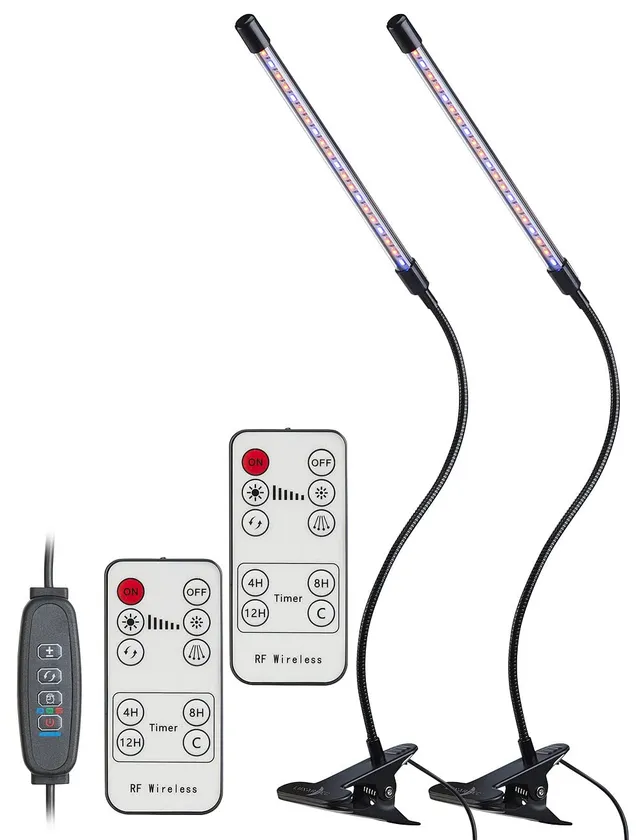 Lunartec Leuchtmittel Pflanzenlampe 2er-Set USB Schwanenhals