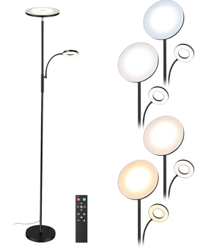 Lunartec Außenbeleuchtung LED-Deckenfluter 2800 lm schwarz dimmbar