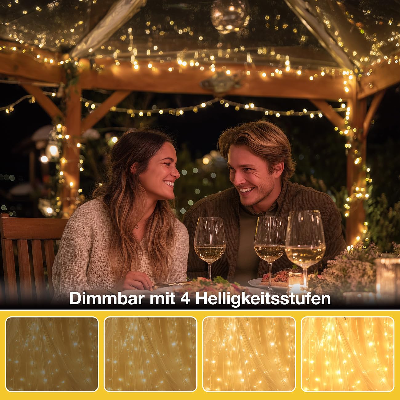Lunartec Licht-Dekoration LED-Lichterkette 200 LEDs 20m warmweiß