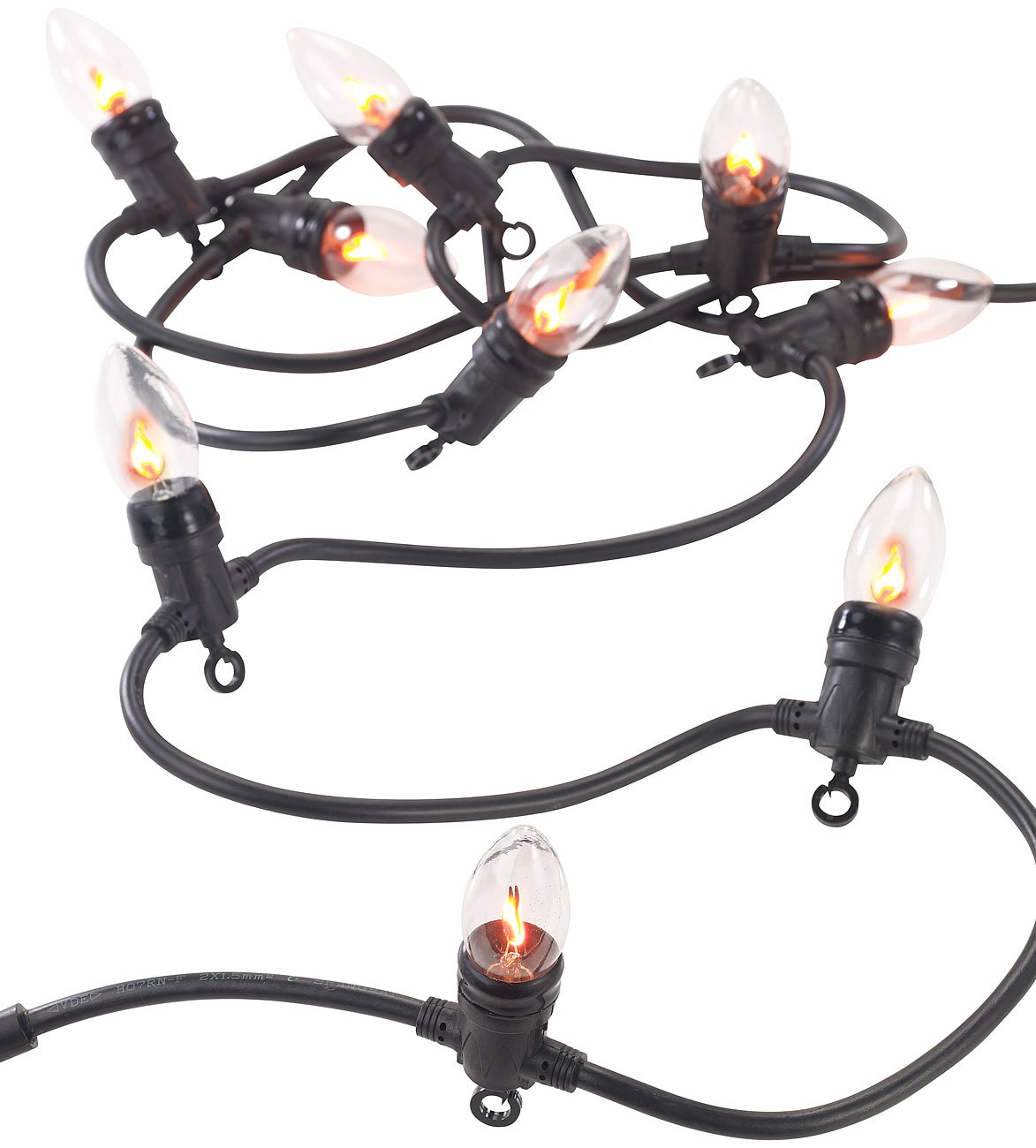 Lunartec Licht-Dekoration Lichterkette Flammen-Optik 10 Birnen 4,2m