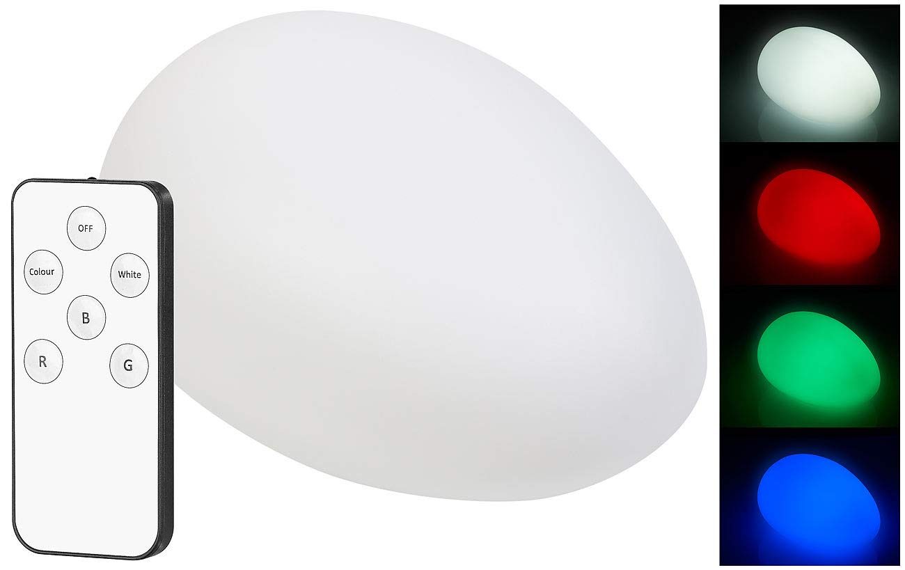 Lunartec Außenbeleuchtung Solar-LED-Dekosteine 4er-Set RGB+W