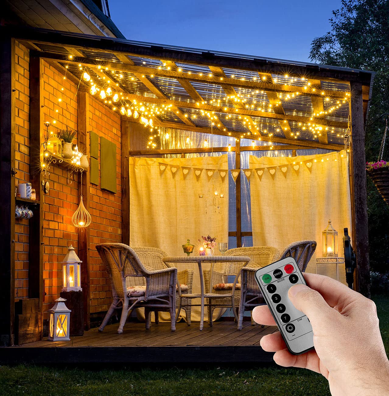 Lunartec Licht-Dekoration Lichtervorhang 300 LEDs warmweiß 2er-Set 3x3m