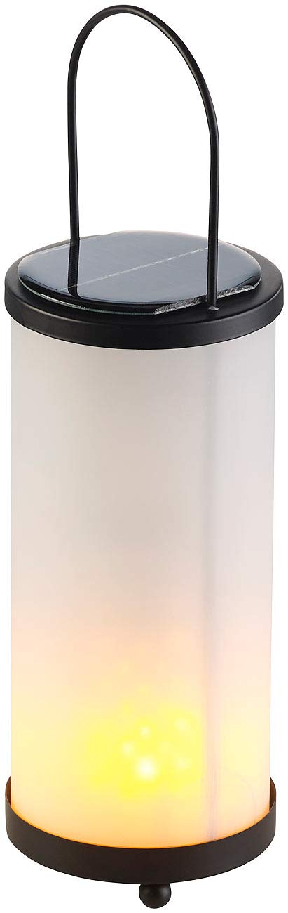 Lunartec Licht-Dekoration Fackel-Laternen 2er-Set 96 LEDs Glas