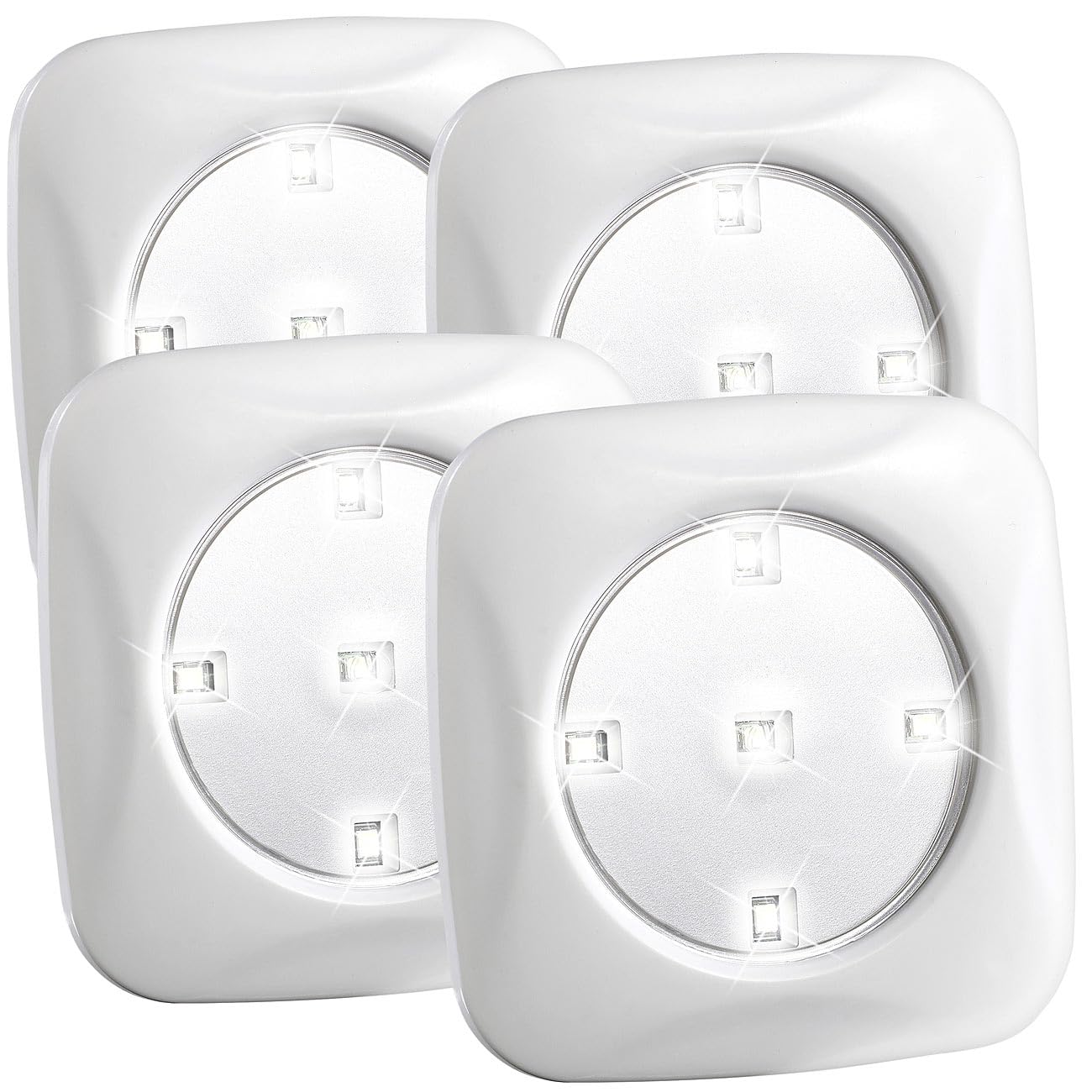 Lunartec FlexiLight LED-Spots 4er-Set batteriebetrieben mit Druckschalter
