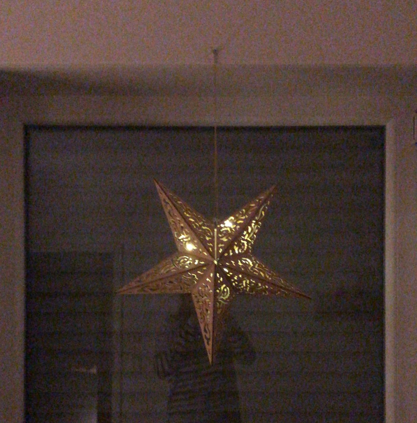 Bonetti Glowing Stars Holzstern 40 cm Ornament mit 10 LEDs