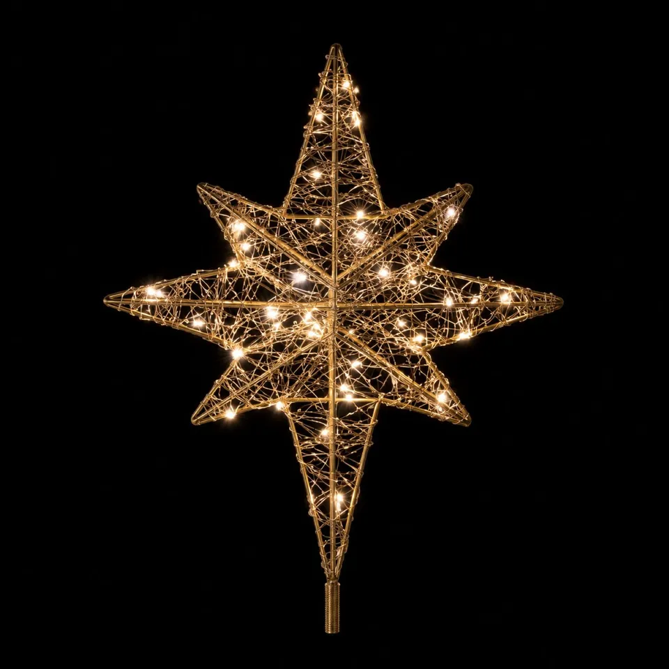 Fairybell Spitzenstern Gold Weihnachtsstern warmweiß 40 cm