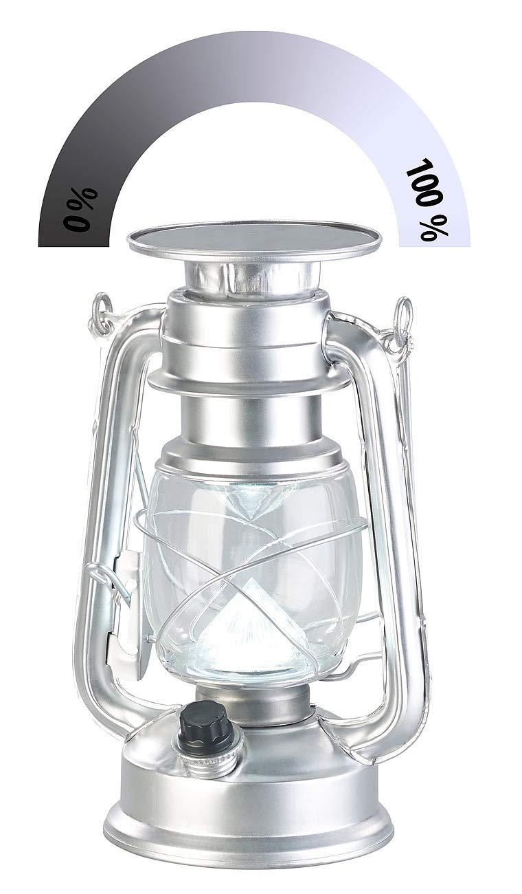 Lunartec Aussenbeleuchtung Solar-Laterne LED 200lm silbern 2er-Set