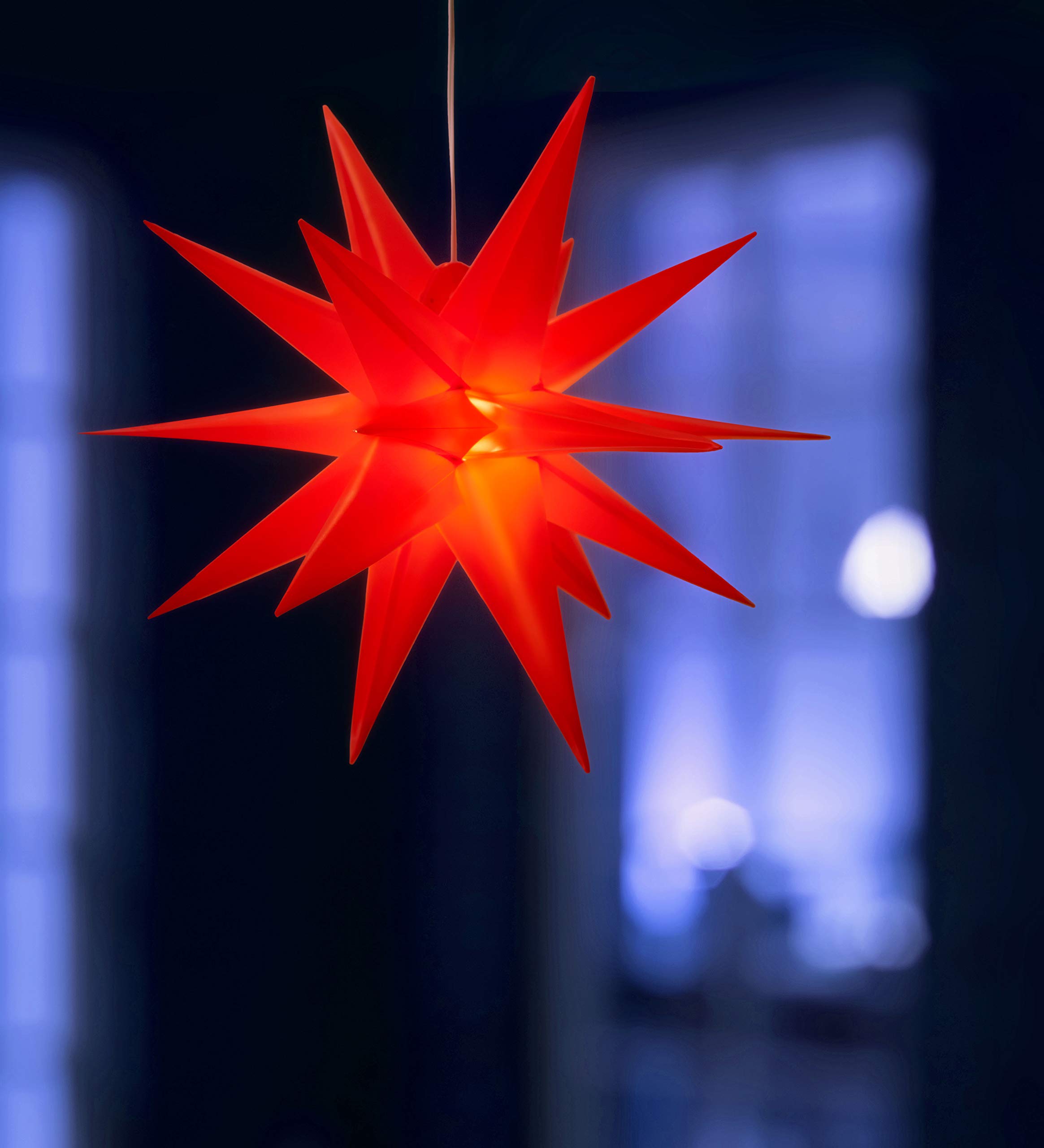 Bonetti Poinsettia 3D Leuchtstern rot Ø25cm 3er-Pack Timer