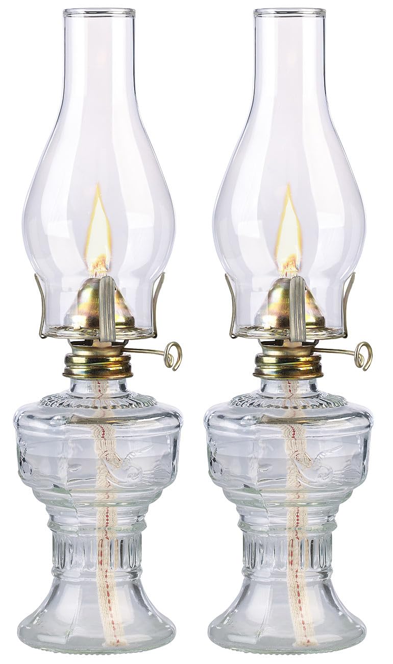 Lunartec Taschenlampen 2er Petroleum-Sturmlaterne 32 cm Glas