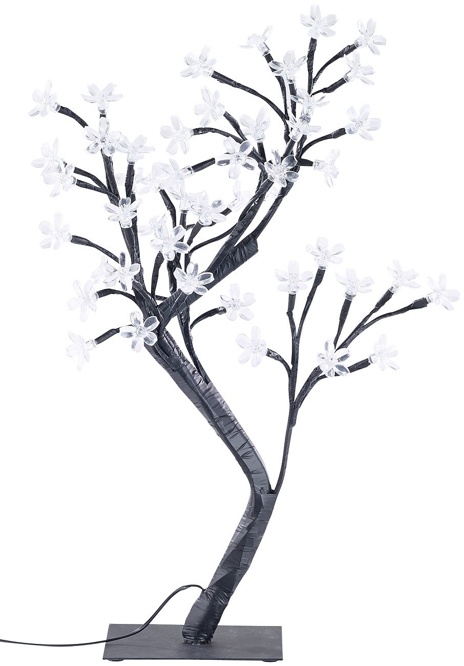 Lunartec Licht-Dekoration LED-Lichterbaum 48 Blüten warmweiß 45 cm