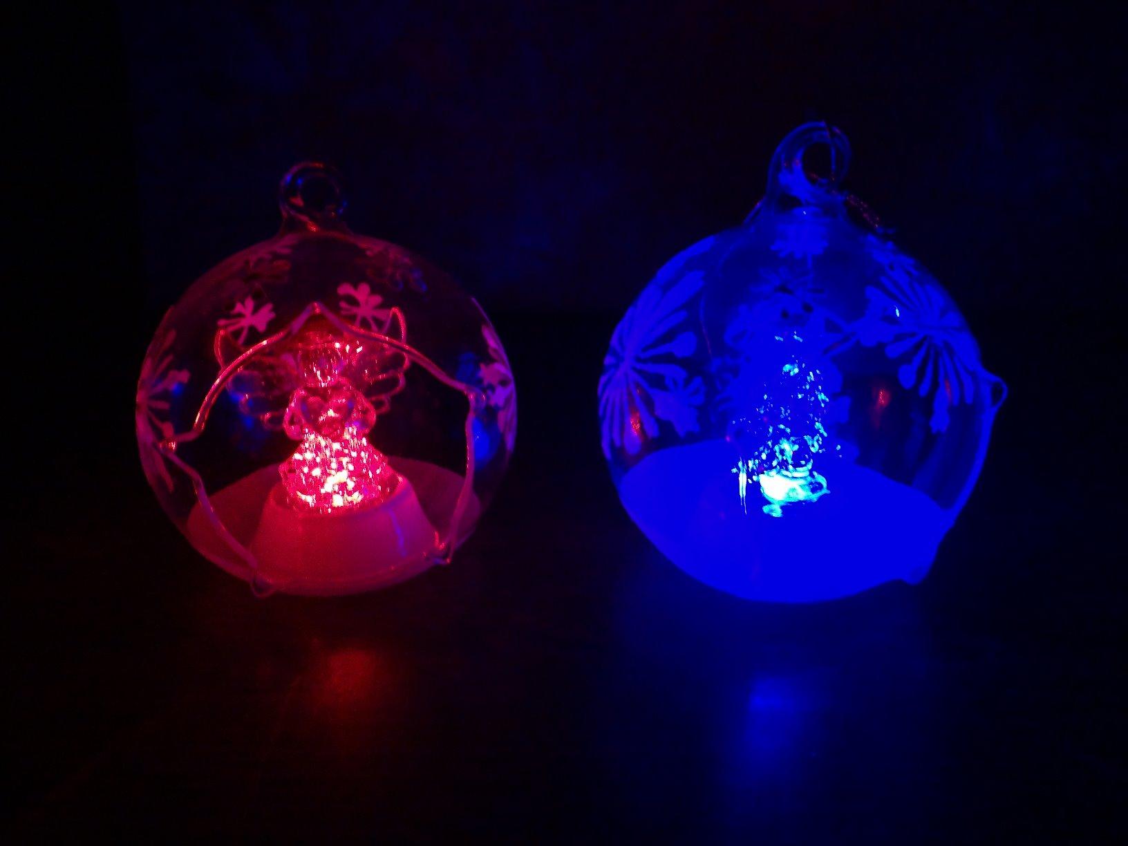 Lunartec Weihnachtskugeln LED-Glas 2er-Set Farbwechsel