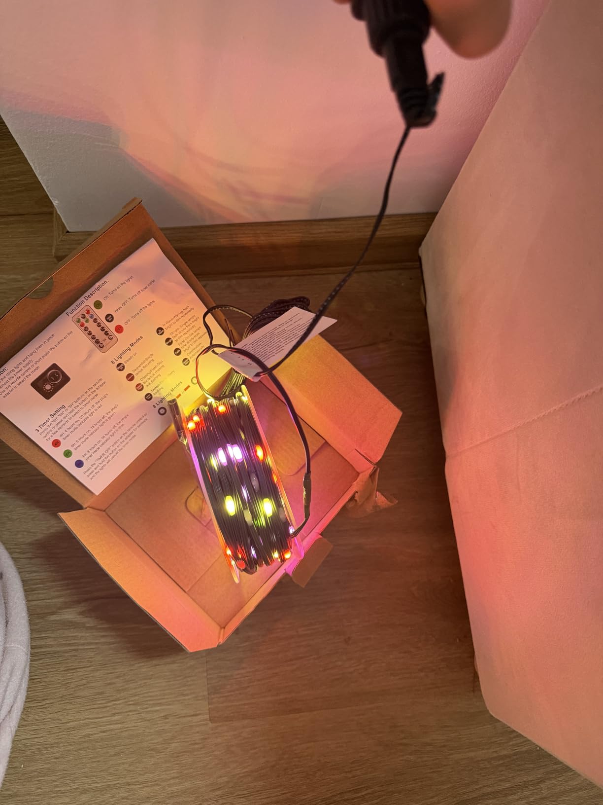 Bxroiu Lichterkette LED Mehrfarbig 60M 600 LEDs mit Timer