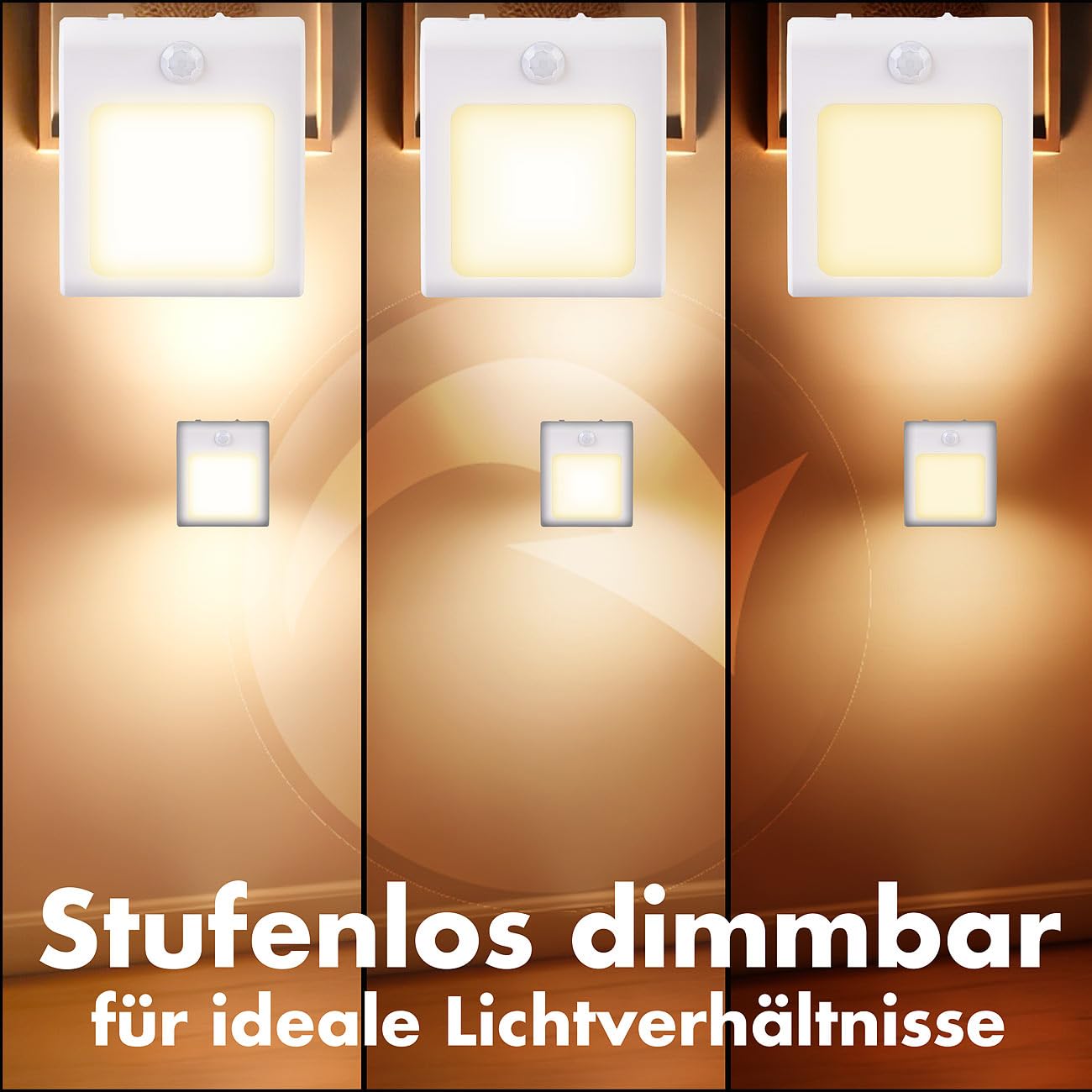 Lunartec Innenbeleuchtung Steckdosen-Nachtlicht warmweiß 8er-Set