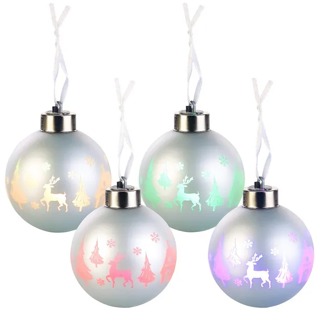 Lunartec Licht-Dekoration LED Weihnachtskugeln 8 cm 4er-Set Farbwechsel