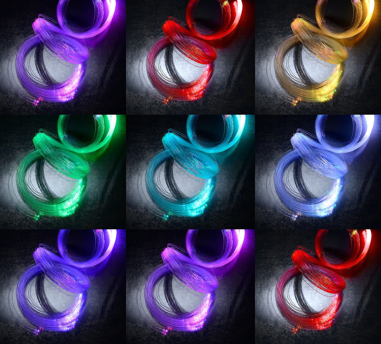 Lunartec Licht-Dekoration Glasfaser LED-Sternenhimmel RGB 100 Fasern