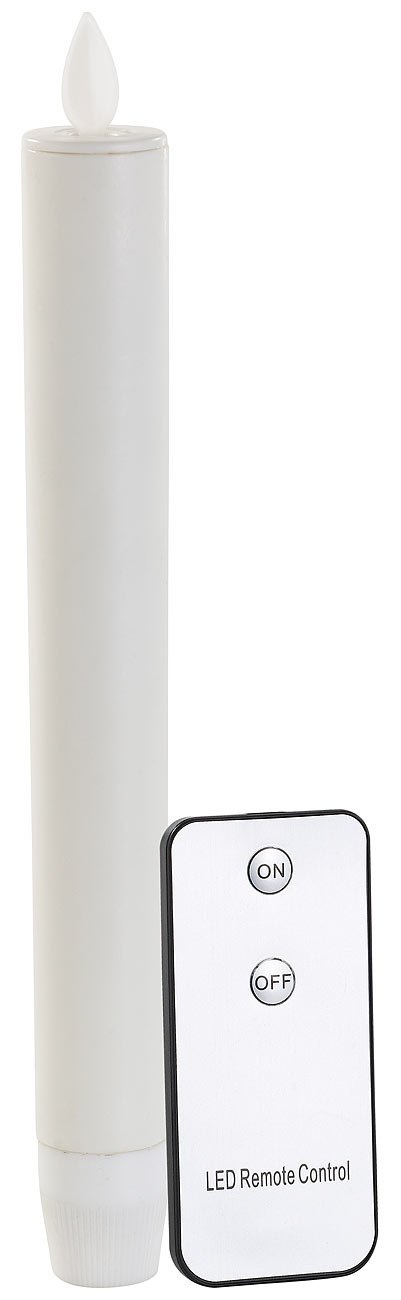 Lunartec Licht-Dekoration Stabkerzen LED weiß 3er-Set 21,5cm