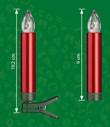 Bonetti Wireless Christmas Candles LED 20er Rot warmweiß