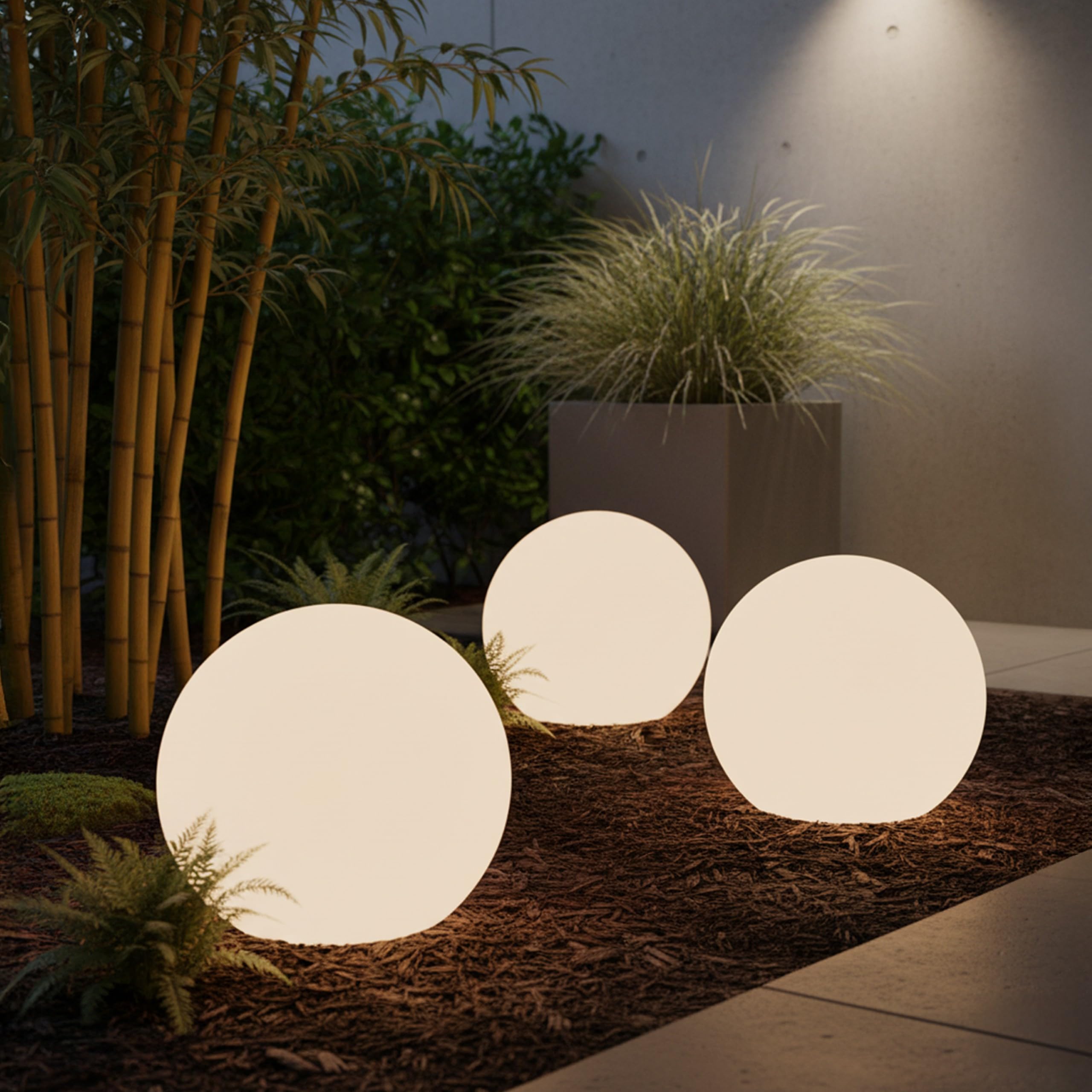 Bonetti Solar Kugelleuchte Garten 15cm warmweiß RGB