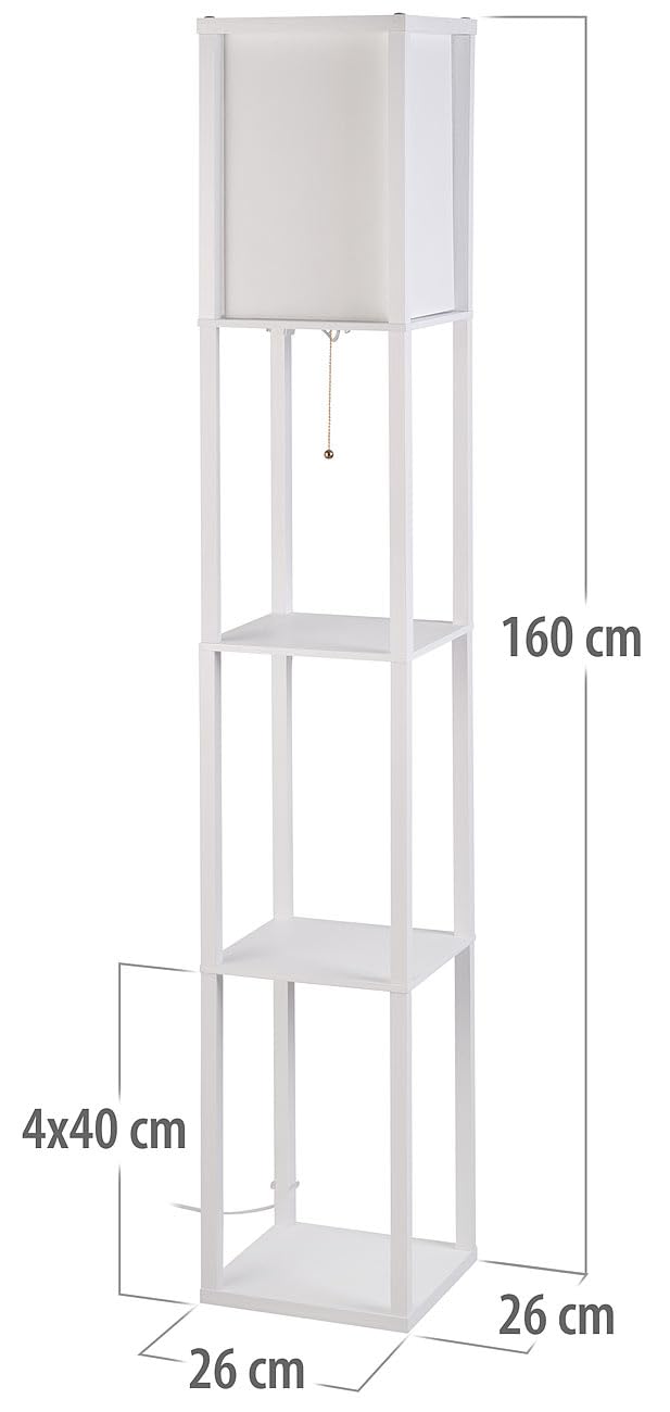 Lunartec Innenbeleuchtung Regal-Stehlampe Holz weiß E27 160 cm