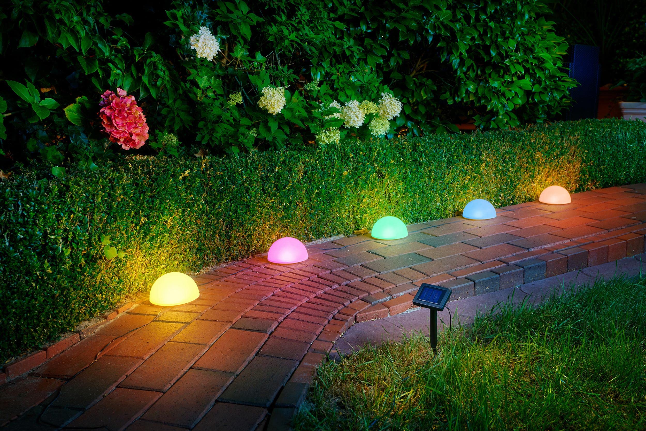 Bonetti Solar Lights Bodenlichterkette Halbkugel 5er bunt 4 m