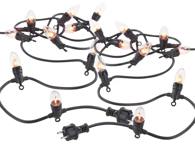 Lunartec Licht-Dekoration Feuer Lichterkette 2er-Set 4,2m Flammeneffekt