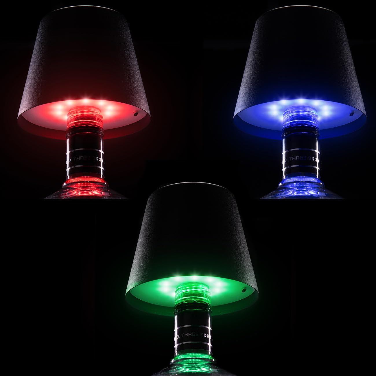 Lunartec Innenbeleuchtung Flaschenlampe RGBW Akku einzeln