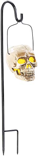 Lunartec Totenkopf Solar-Leuchte Garten gelbe LED IP44