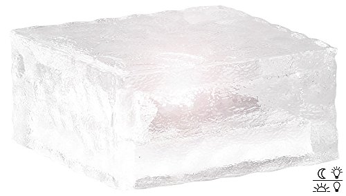 Lunartec Außenbeleuchtung Solar-Glasbaustein 10x10cm warmweiß