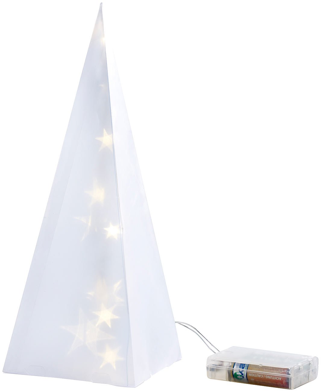 Lunartec Licht-Dekoration Hologramm-Pyramide 31cm warmweiß