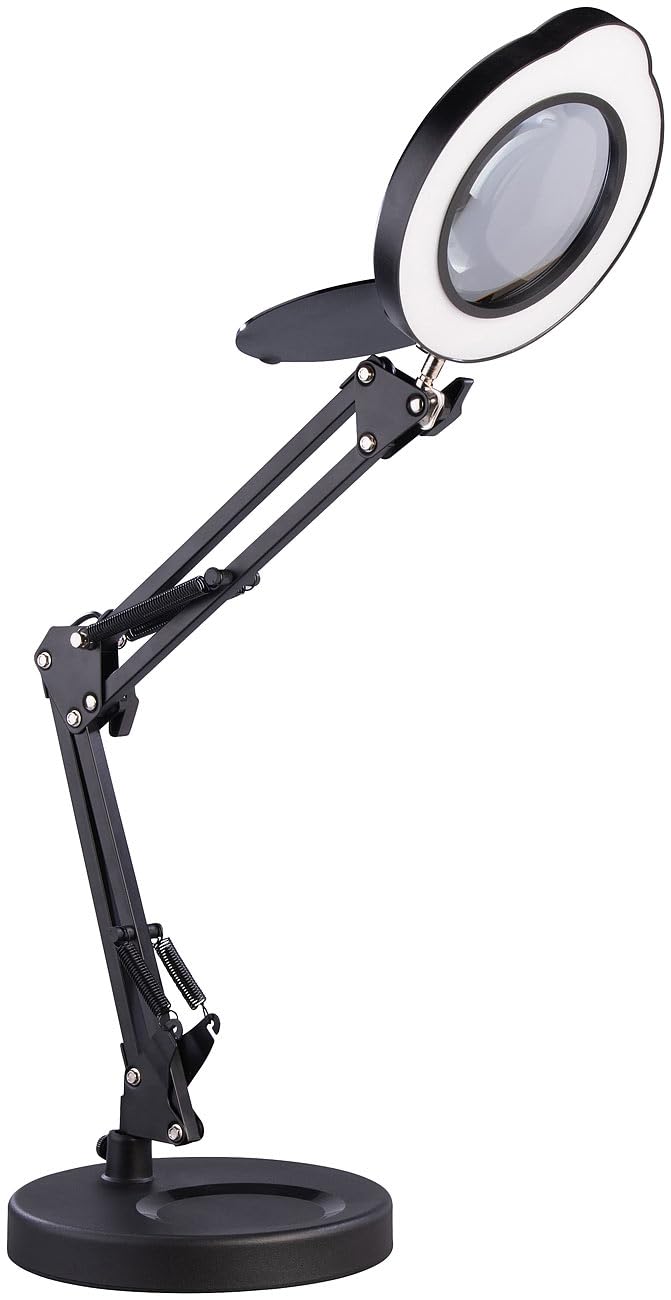 Lunartec LED-Uhren LED-Lupenleuchte 10-fach 500 lm dimmbar