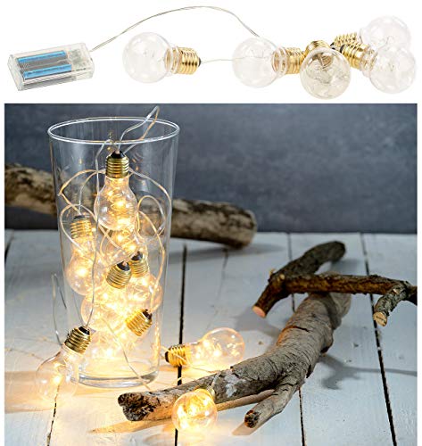 Lunartec Glühbirnen-Lichterkette 5 LED warmweiß 150 cm Batterie