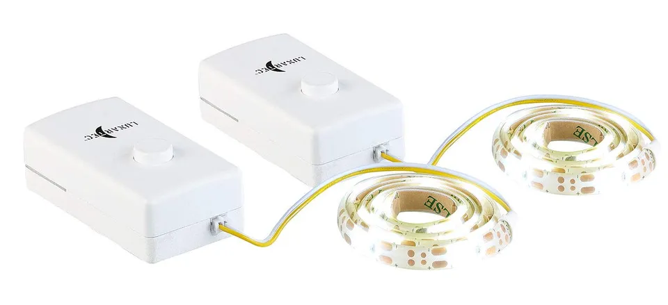 Lunartec LED-Streifen Batterie 60cm 2er-Set Tageslichtweiß