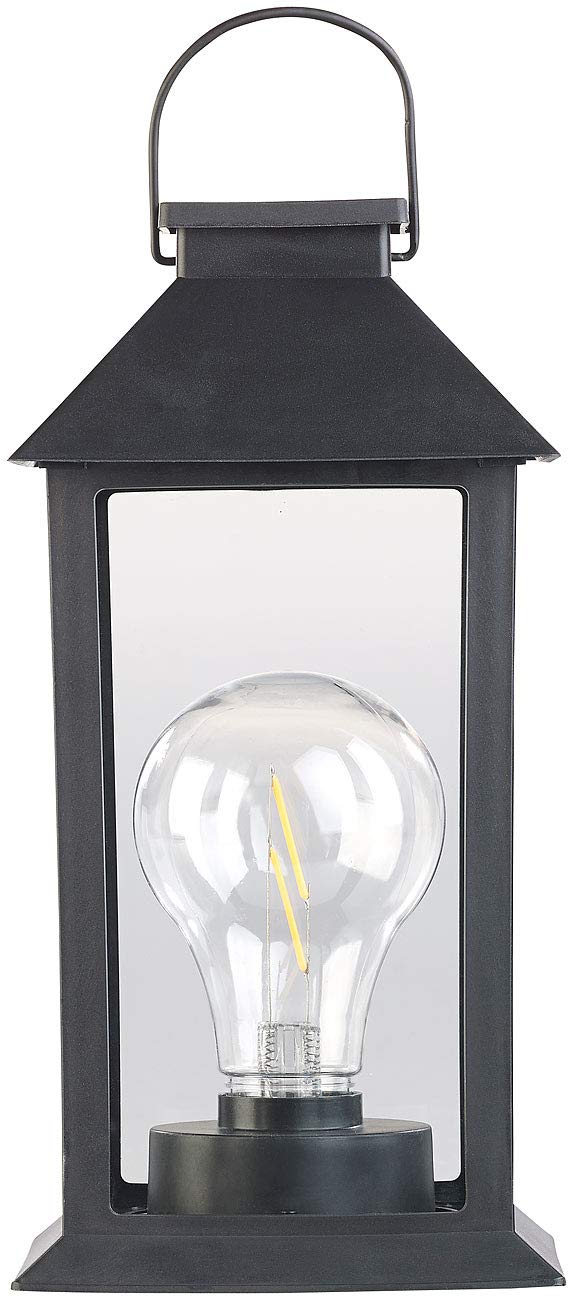 Lunartec Außenbeleuchtung Solar-Laterne LED 5lm IP44 schwarz