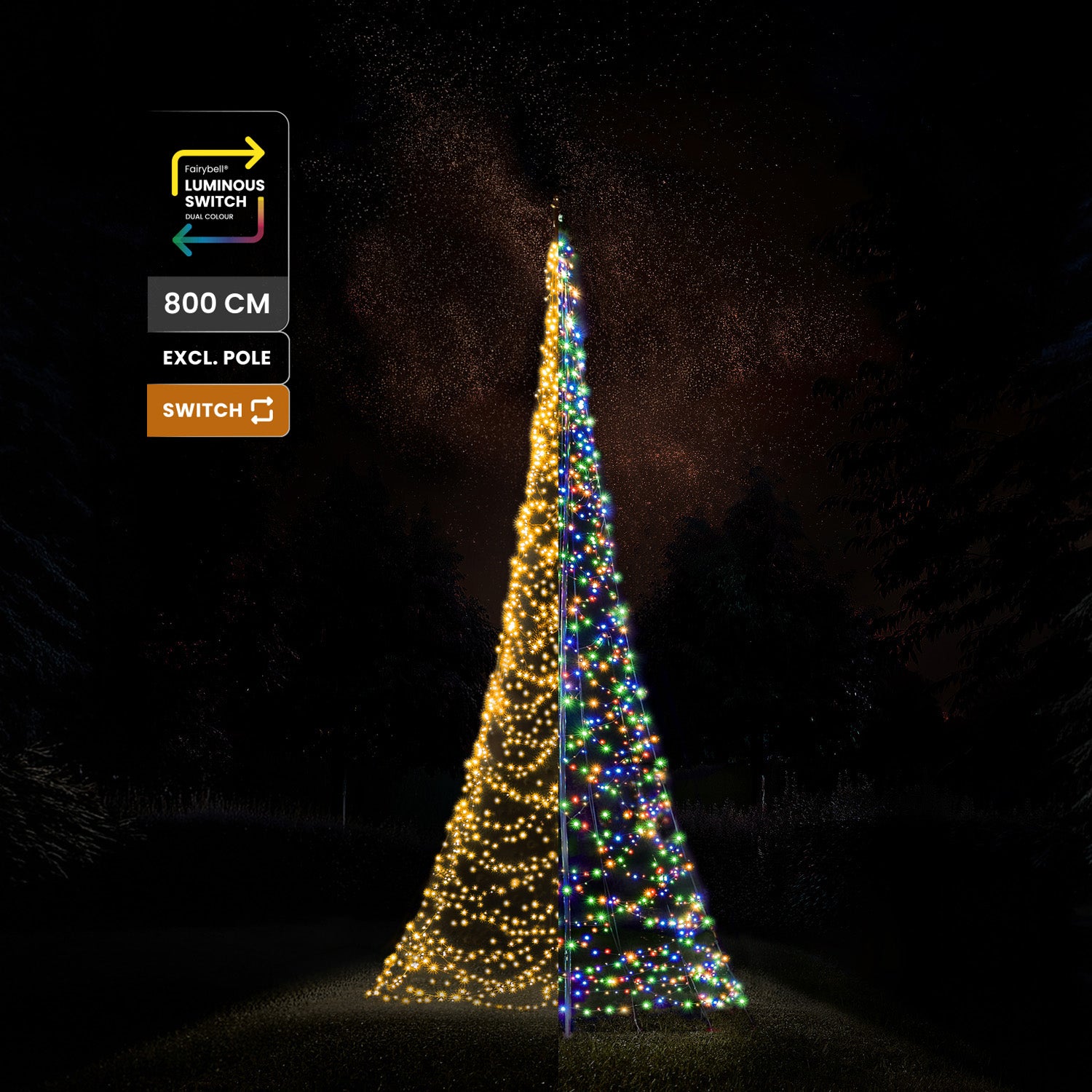 Fairybell Premium 8 Meter Lichterbaum 1536 LED umschaltbar