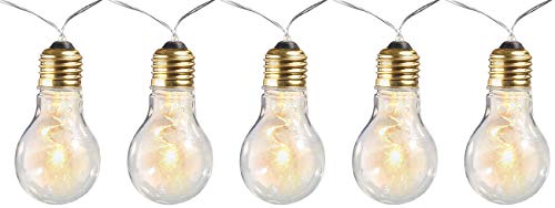 Lunartec Glühbirnen-Lichterkette 5 LED warmweiß 150 cm Batterie