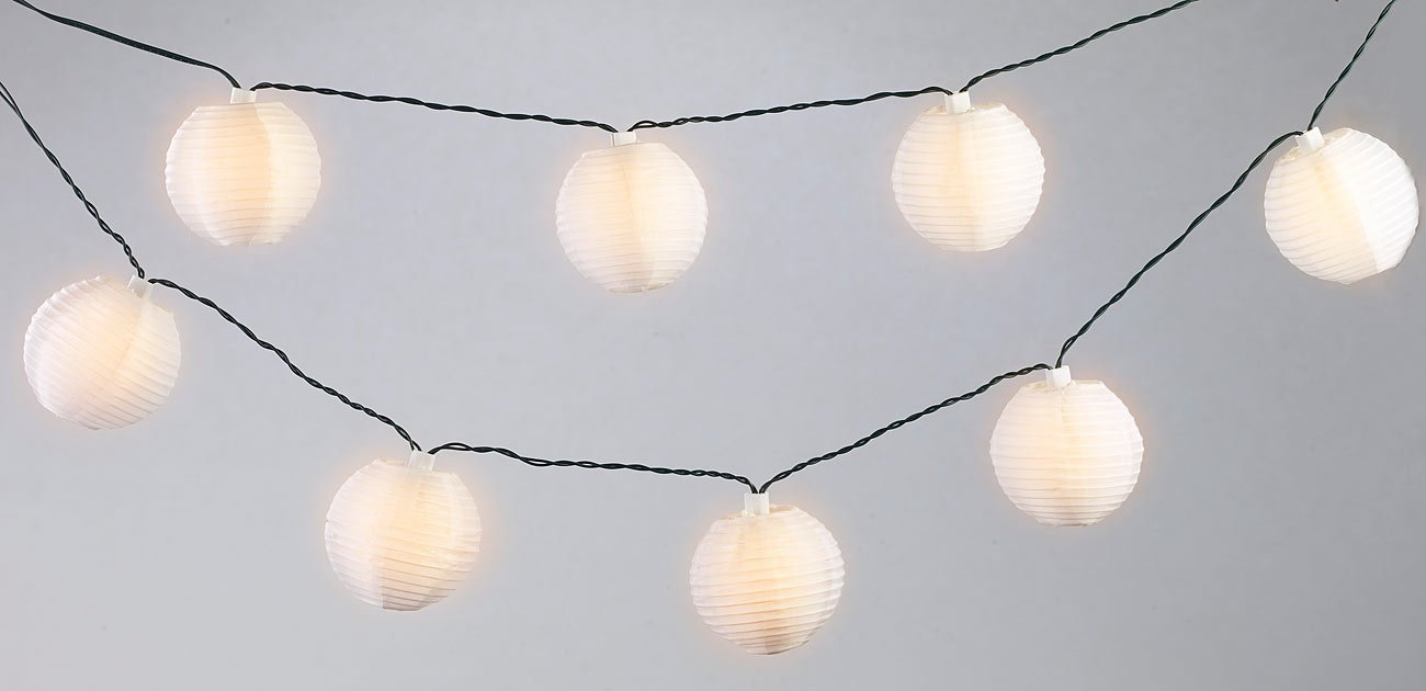 Lunartec Licht-Dekoration Solar-Lampionkette warmweiß 20er 5,8m